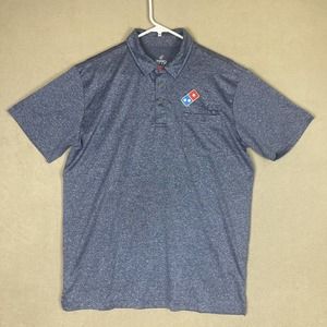 Dominos Gear Mens M‎ Polo Shirt Chest Pocket Logo Gray Heathered